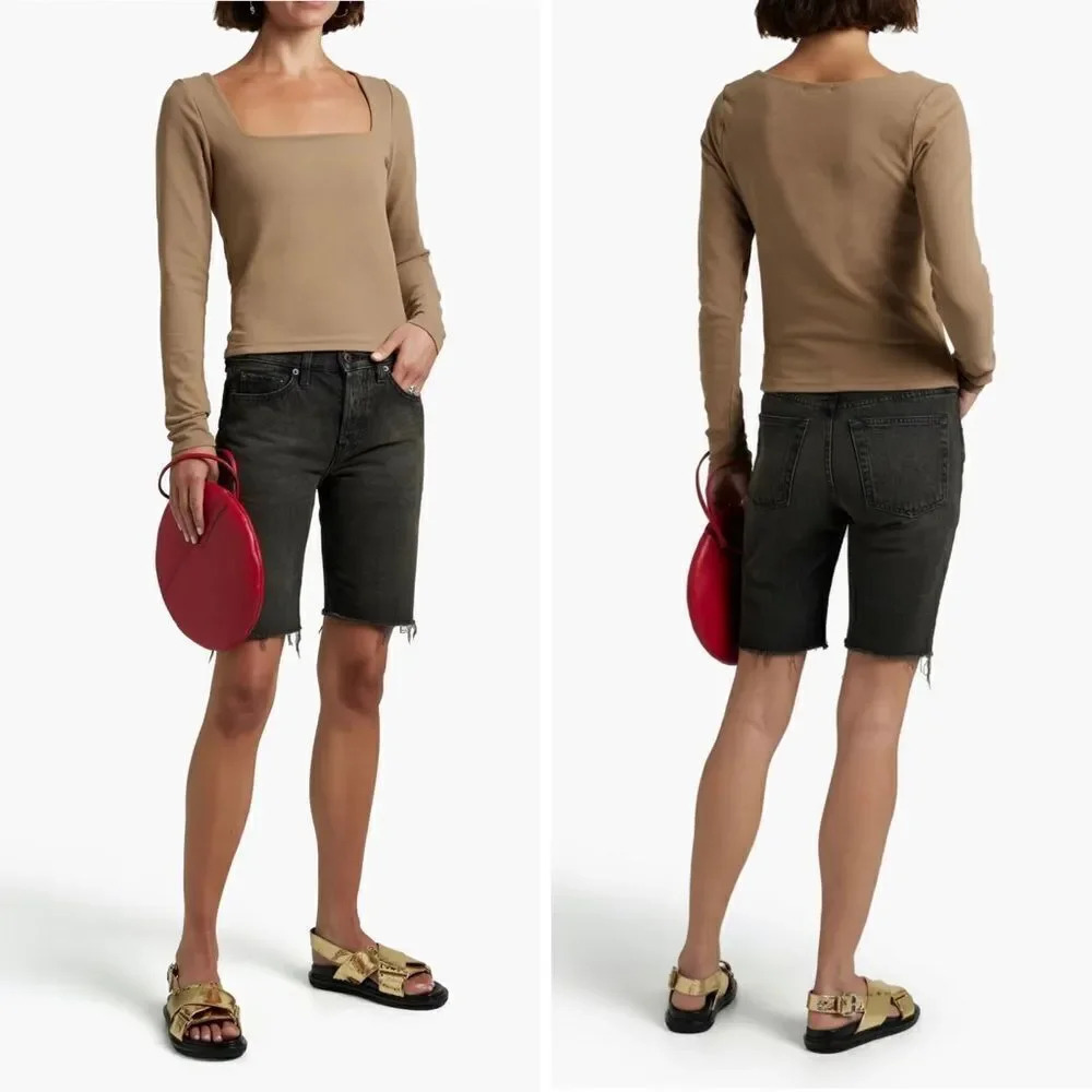 NWT GOOD AMERICAN Stretch-cotton jersey top